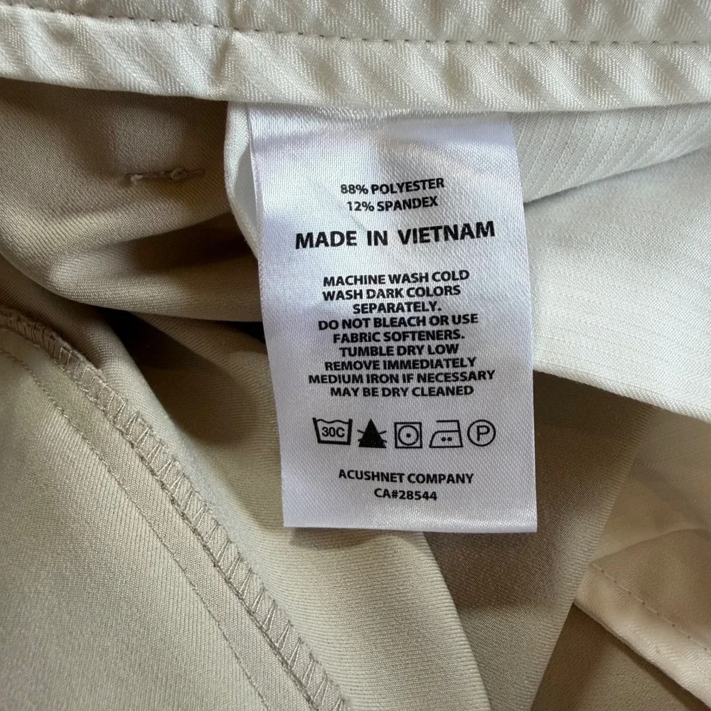 FootJoy Mens Performance Golf Pants Khaki Tan W40 L30 Stretch Flat Front FJ